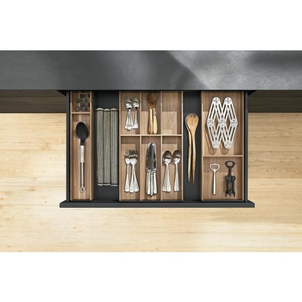 AMBIA-LINE Besteckeinsatz, für LEGRABOX/MERIVOBOX, Holzdesign, 7 Besteckfächer, NL=650 mm, Breite=300 mm